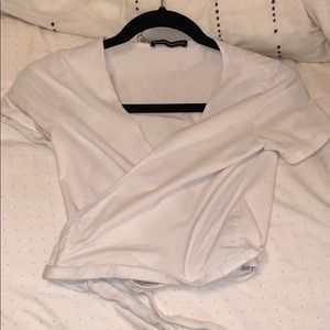 White brandy melville tie top